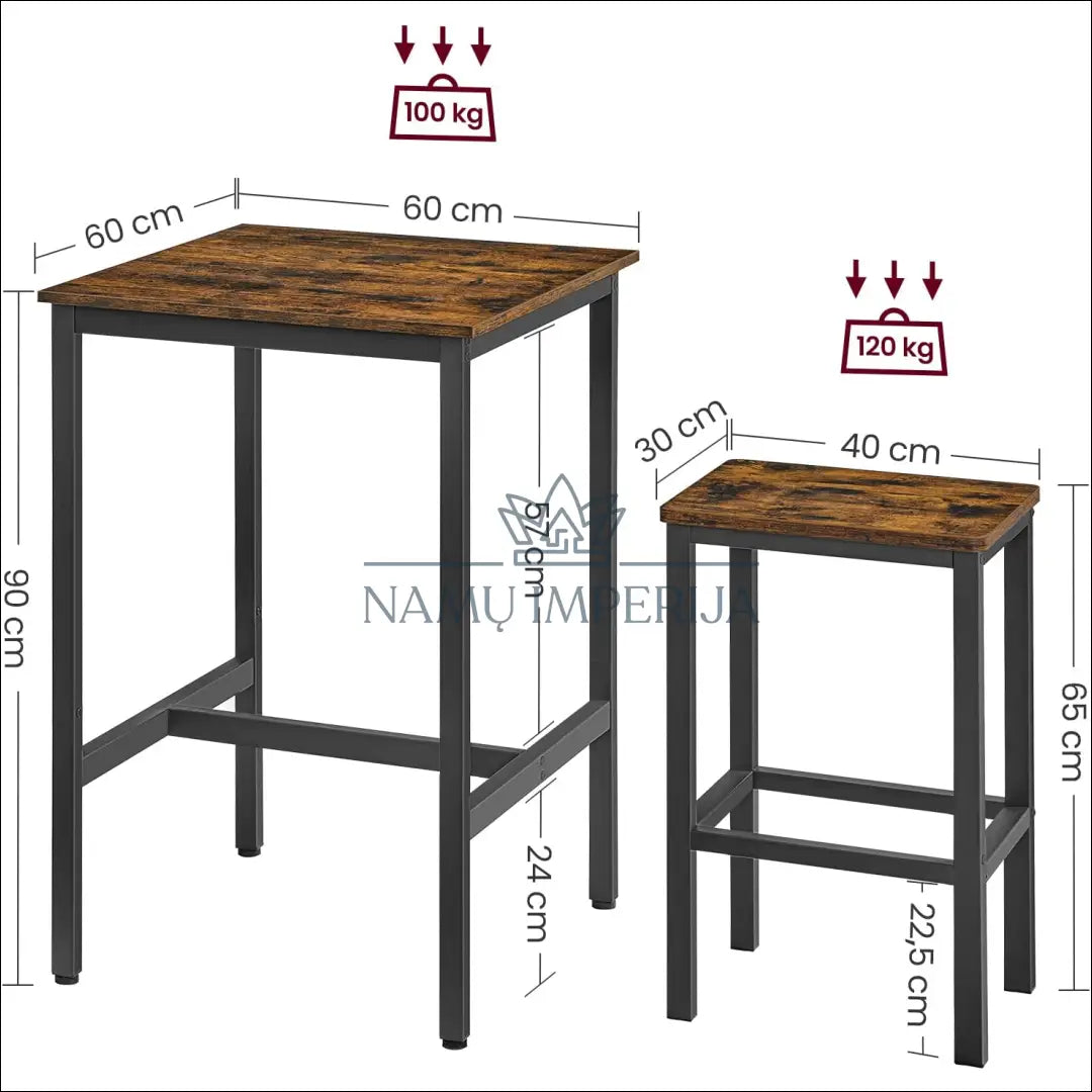 Baro stalas su kėdėmis komplektas SM126 - €141 Save 10% 100-200, __label:Pristatymas 5-14 d.d., baro-kedes,