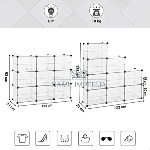 Daiktadėžių komplektas/spintelė SM839 - €91 Save 30% 50-100, __label:Pristatymas 5-14 d.d., batu-lentyna,