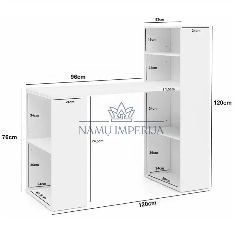 Darbo stalas BI107 - €65 Save 55% 50-100, __label:Pristatymas 1-2 d.d., color-balta, material-mediena, pazeistas