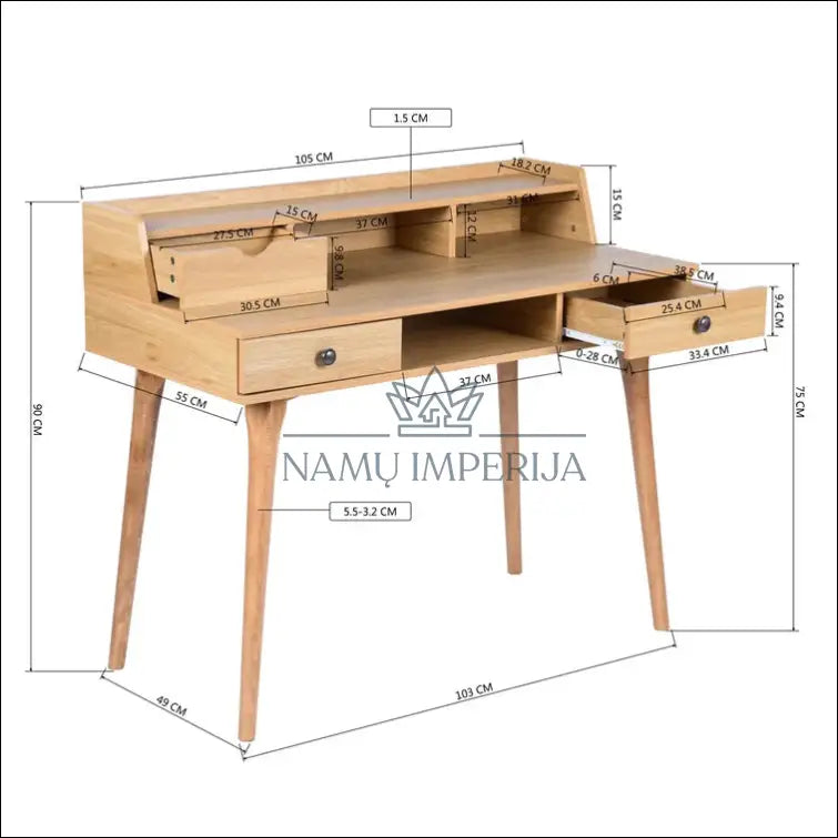 Darbo stalas BI140 - €68 Save 65% 50-100, __label:Pristatymas 1-2 d.d., biuro-baldai, biuro-stalai, color-ruda €50