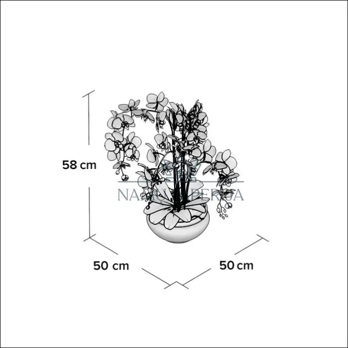 Dirbtinė orchidėja su vazonu DI2559 - €28 Save 65% 25-50, __label:Pristatymas 1-2 d.d., color-balta, color-ruda,