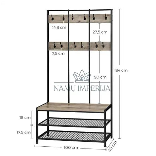 Drabužių kabykla su batų lentynomis SM230 - €156 Save 10% 100-200, __label:Pristatymas 5-14 d.d.,