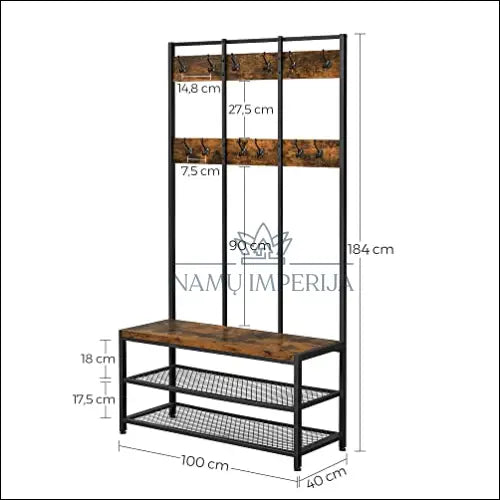 Drabužių kabykla su batų lentynomis SM233 - €189 Save 30% 100-200, __label:Pristatymas 5-14 d.d., notouch30, song,