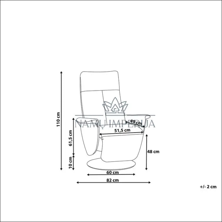 Elektra valdomas fotelis MI309 - €325 Save 50% __label:Pristatymas 1-2 d.d., color-pilka, foteliai,