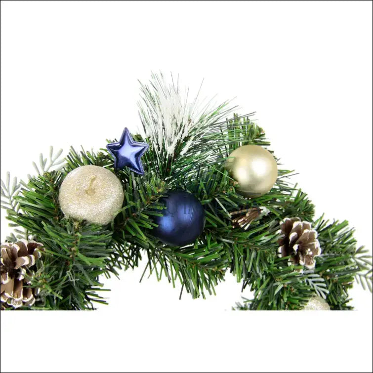 Kalėdinis vainikas DI2708 - €11 Save 50% __label:Pristatymas 1-2 d.d., color-auksine, color-melyna, color-ruda,