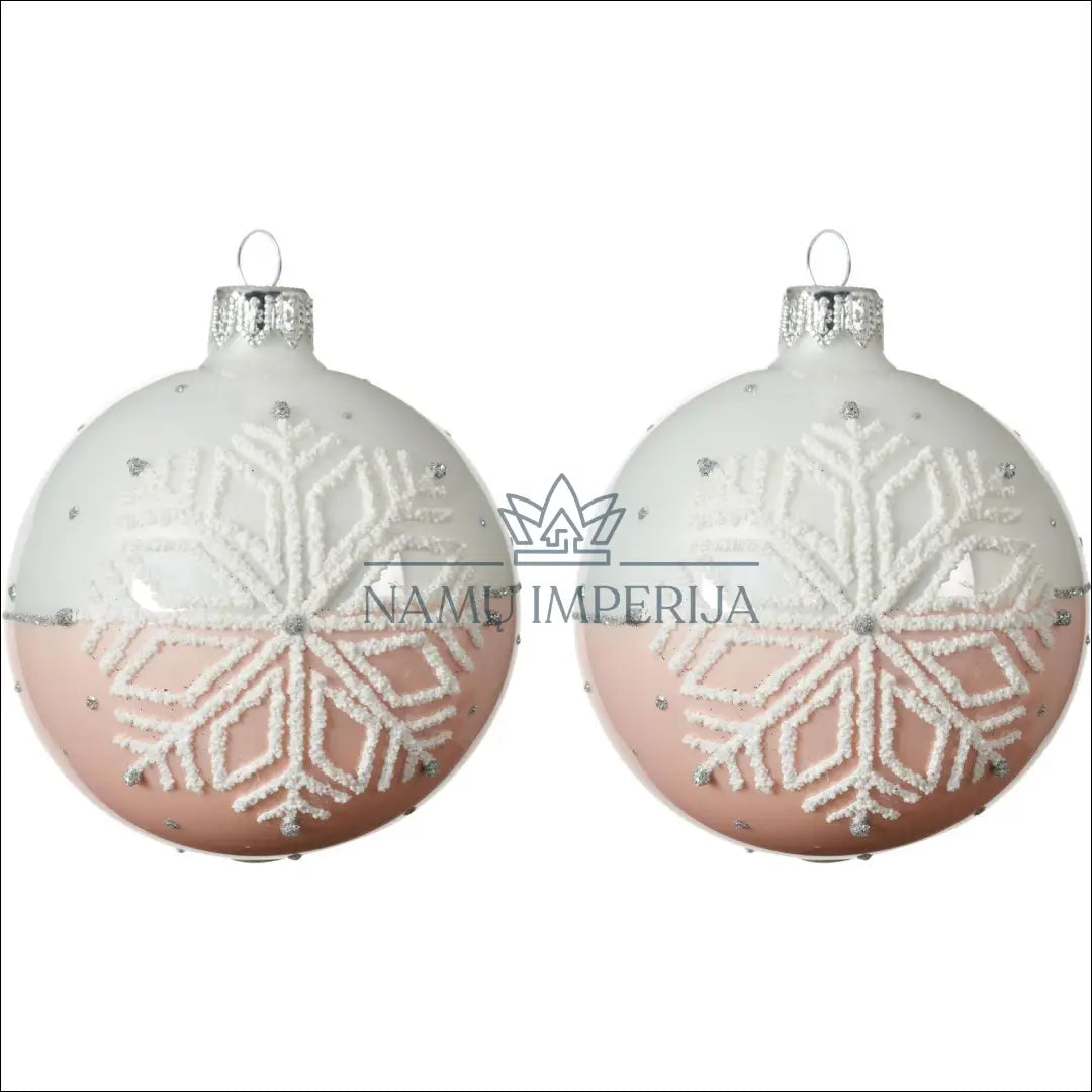 Kalėdinių burbulų komplektas (2vnt) DI4763 - €4 Save 65% __label:Pristatymas 1-2 d.d., color-balta, color-rozine,