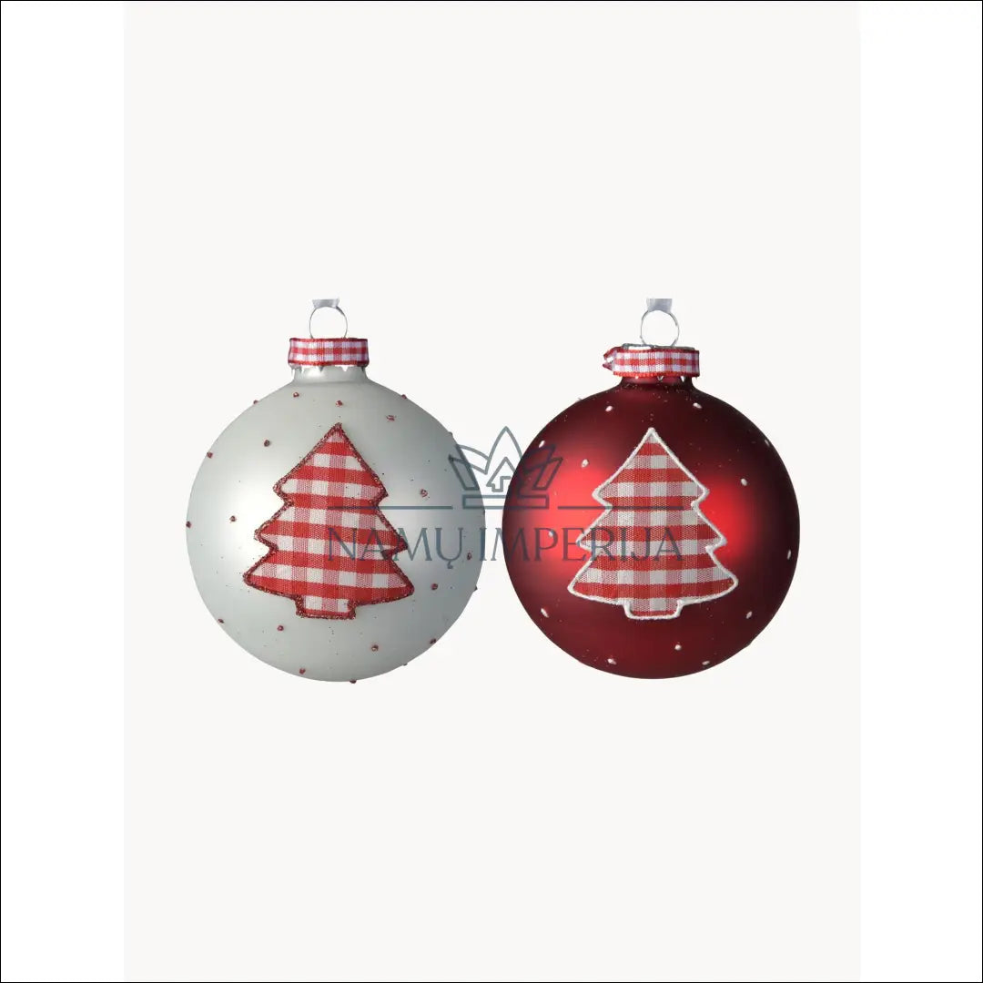 Kalėdinių burbulų komplektas (2vnt) DI4908 - €4 Save 60% __label:Pristatymas 1-2 d.d., color-balta, color-raudona,
