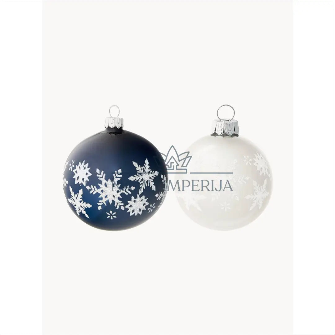 Kalėdinių burbulų komplektas (6vnt) DI4827 - €7 Save 60% __label:Pristatymas 1-2 d.d., color-balta, color-melyna,