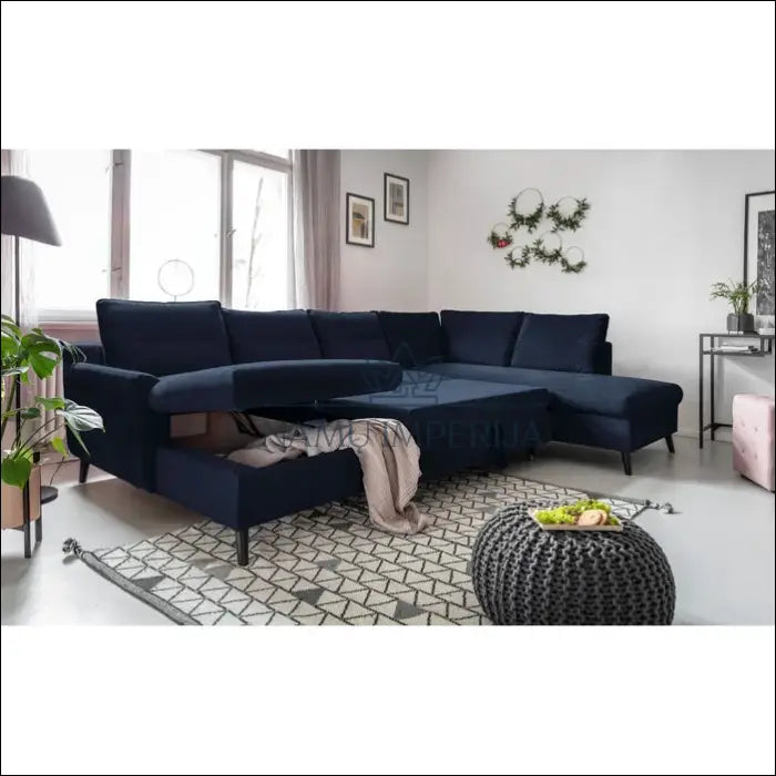 Kampinė sofa su miegama dalimi MI193 - €940 Save 50% __label:Pristatymas 1-2 d.d., color-melyna, kampai,