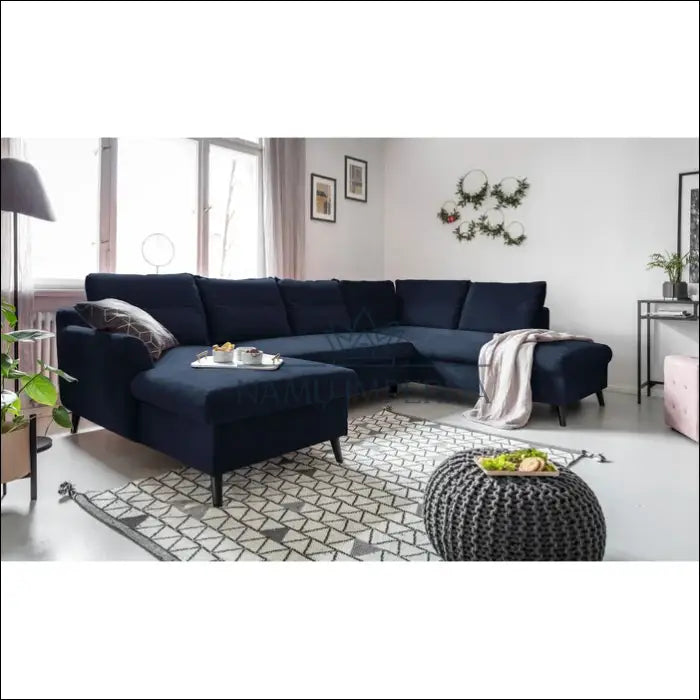 Kampinė sofa su miegama dalimi MI193 - €940 Save 50% __label:Pristatymas 1-2 d.d., color-melyna, kampai,