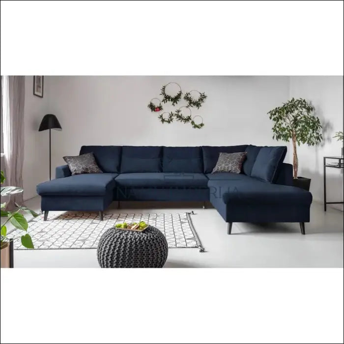 Kampinė sofa su miegama dalimi MI193 - €940 Save 50% __label:Pristatymas 1-2 d.d., color-melyna, kampai,