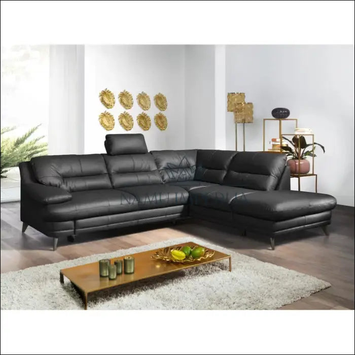 Kampinė sofa su miegama dalimi MI194 - €795 Save 50% __label:Pristatymas 1-2 d.d., color-juoda, kampai,