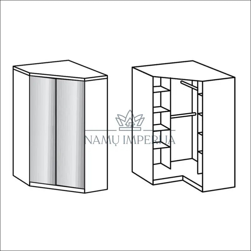 Kampinė spinta GI216 - €161 Save 65% 100-200, __label:Pristatymas 1-2 d.d., biuro-baldai, color-ruda,