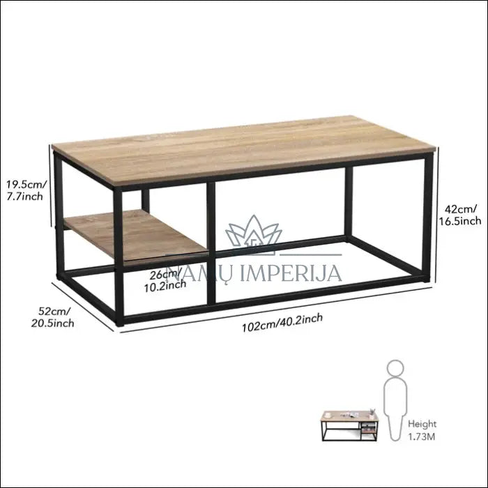 Kavos staliukas SI638 - €44 Save 55% 25-50, __label:Pristatymas 1-2 d.d., color-juoda, color-ruda, material-mediena