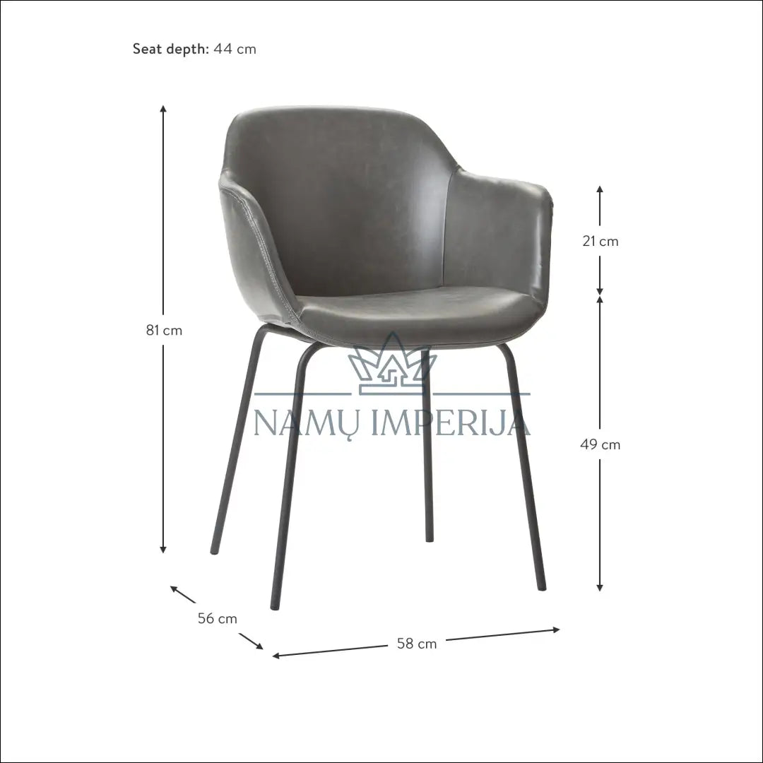 Kėdė VI378 - €63 Save 65% 50-100, __label:Pristatymas 1-2 d.d., color-pilka, kedes-valgomojo, material-eko-oda