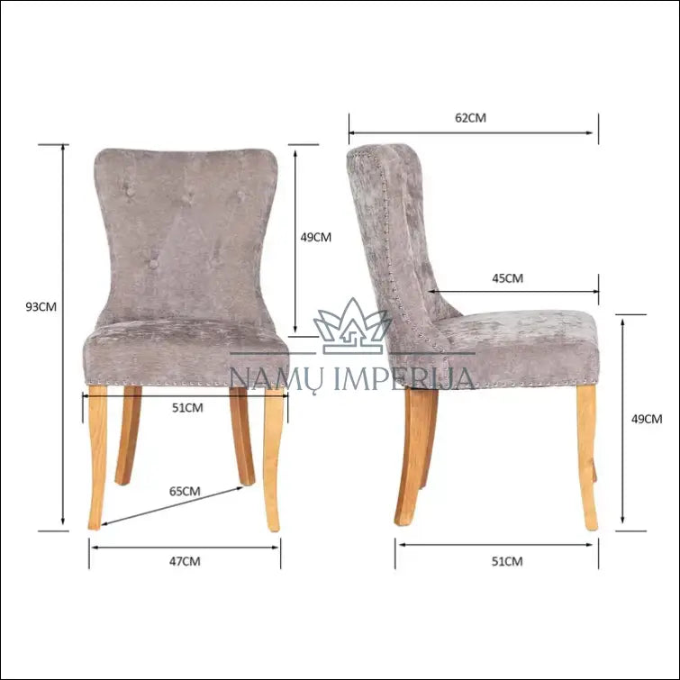 Kėdė VI741 - €115 Save 50% 100-200, color-pilka, kedes-valgomojo, material-gobelenas, material-medzio-masyvas Pilka