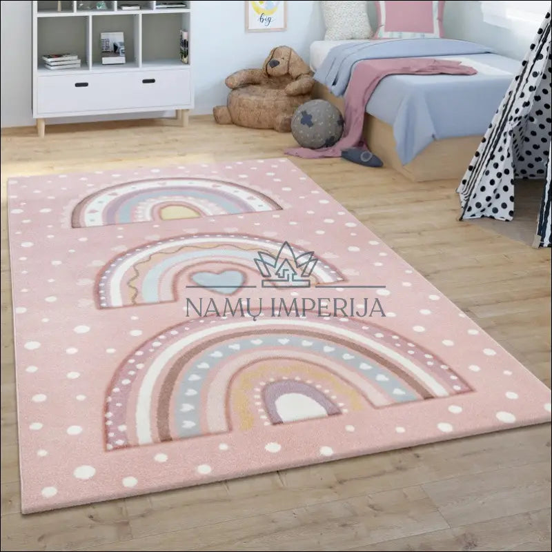 Kilimas NI5856 - €114 Save 15% 100-200, 50-100, color-rozine, kilimai, newdiva2 133 cm square / Rožinė Kilimai Kids