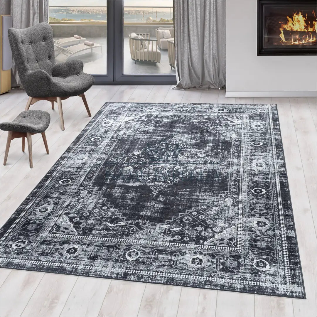 Kilimas NI2592 - €40 Save 30% 100-200, 25-50, 50-100, __label:Pristatymas 5-14 d.d., ayy 80 x 150 cm / Juoda