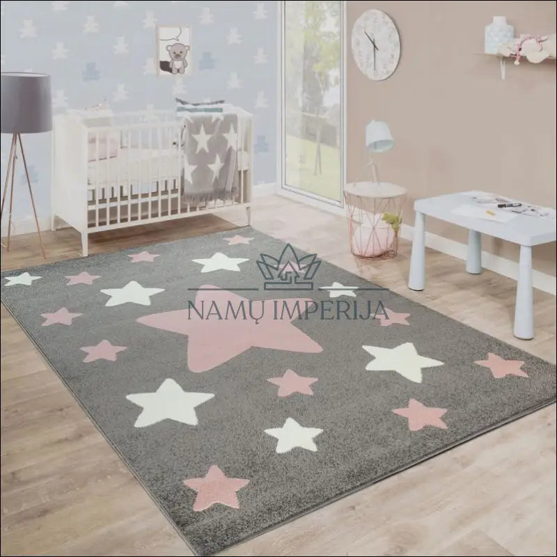 Kilimas NI3155 - €98 Save 15% 100-200, 50-100, __label:Pristatymas 5-14 d.d., ayy, Childrens Bedroom Rug Stars Grey