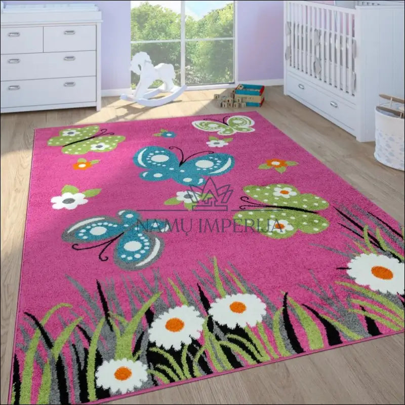 Kilimas NI3162 - €83 Save 15% 100-200, 50-100, __label:Pristatymas 5-14 d.d., ayy, Childrens Rug Butterflies Pink 120