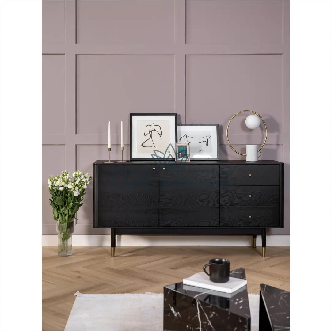 Komoda SI814 - €490 Save 65% __label:Pristatymas 1-2 d.d., color-auksine, color-juoda, komodos, material-mdf Virš