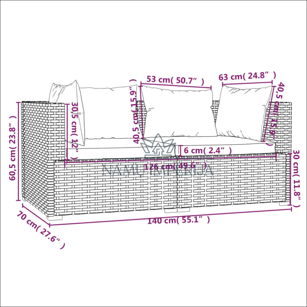 Lauko baldų komplektas (3 dalys) LI613 - €110 Save 50% 100-200, __label:Pristatymas 1-2 d.d., color-juoda, lauko