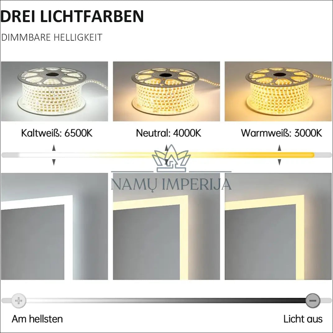 LED vonios veidrodis DI6595 - €84 Save 50% 50-100, color-sidabrine, interjeras, material-stiklas, veidrodziai €50