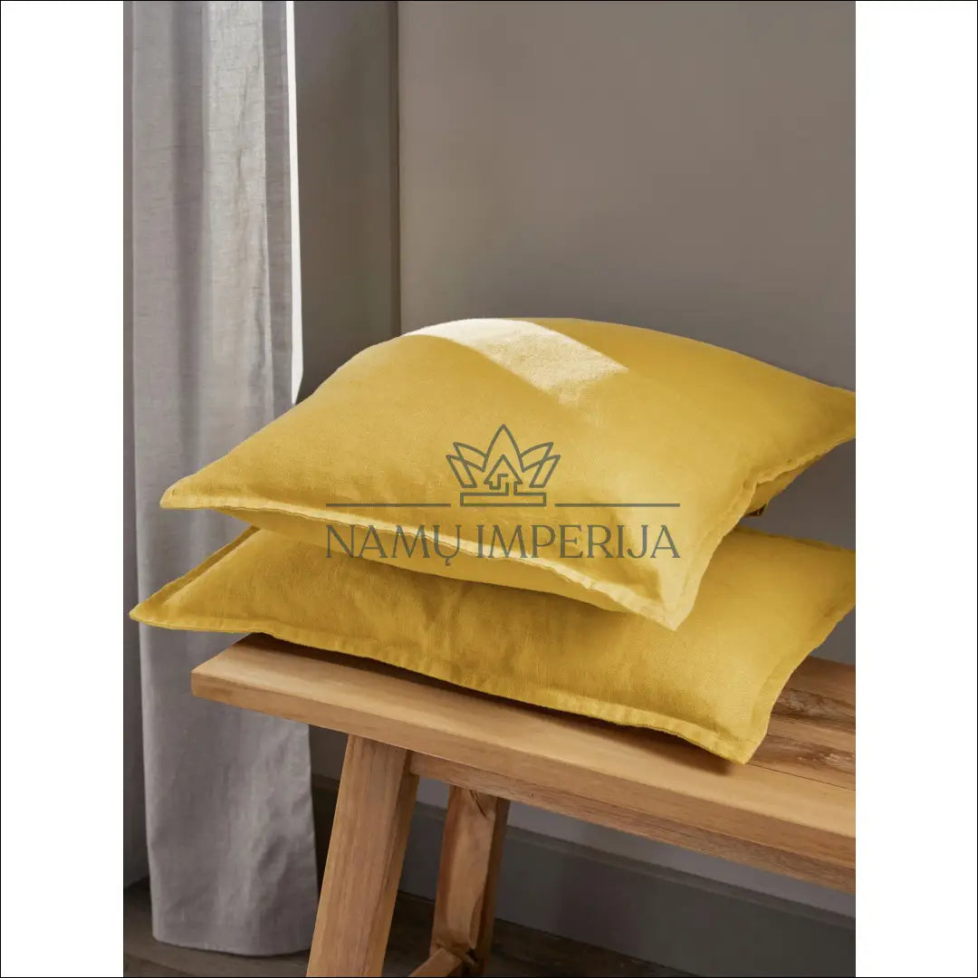 Lino pagalvės užvalkalas (60x60cm) DI5518 - €15 Save 50% __label:Pristatymas 1-2 d.d., color-geltona, interjeras,