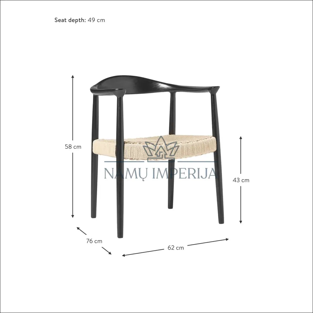Medinis fotelis MI317 - €105 Save 65% 100-200, __label:Pristatymas 1-2 d.d., color-juoda, color-smelio, foteliai