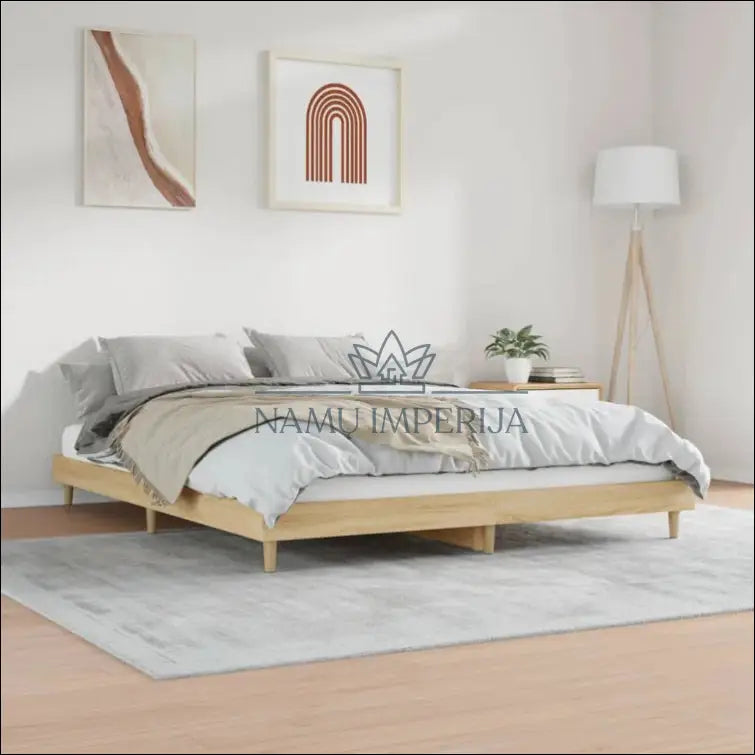 Miegamojo lova (140x200cm) GI254 - €51 Save 65% 50-100, __label:Pristatymas 1-2 d.d., color-ruda, lovos-miegamojo,