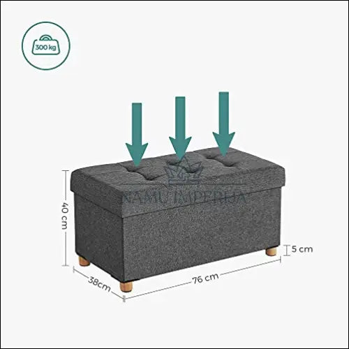 Otomanas SM1174 - €102 Save 30% 100-200, __label:Pristatymas 5-14 d.d., notouch30, otomanas, song 76x38x38cm / Pilka