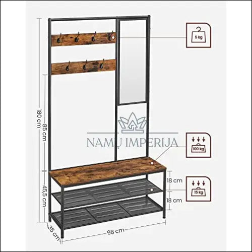 Paltų kabykla su batų lentynomis SM623 - €168 Save 30% 100-200, __label:Pristatymas 5-14 d.d., batu-lentyna,