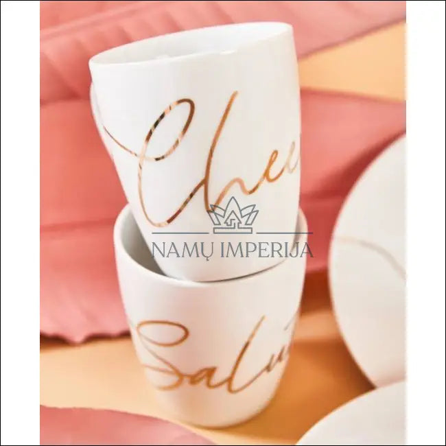 Porcelianinių puodelių komplektas (4vnt) DI4179 - €11 Save 65% __label:Pristatymas 1-2 d.d., color-auksine,