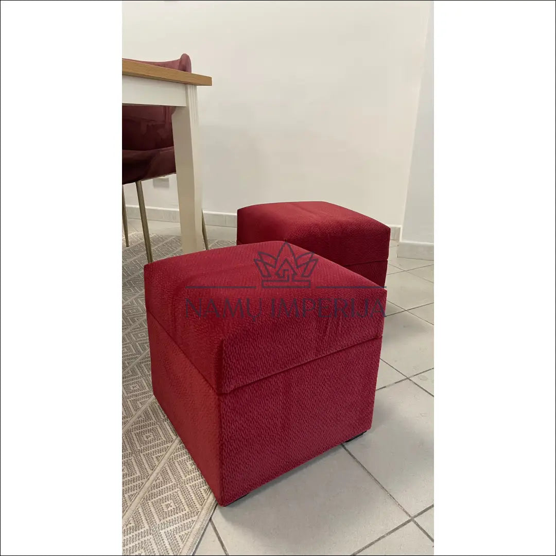 Pufas su daiktadėže MI305 - €40 Save 50% 25-50, __label:Pristatymas 1-2 d.d., color-raudona, material-gobelenas,