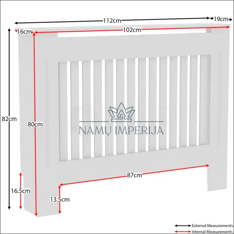 Radiatoriaus uždengėjas KI538 - €35 Save 55% 25-50, __label:Pristatymas 1-2 d.d., color-balta, material-mediena,