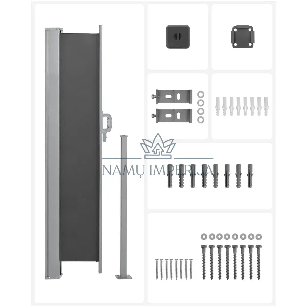 Šoninis tentas (daug dydžių) SM001 - €161 100-200, __label:Pristatymas 5-14 d.d., color-pilka, lauko baldai,