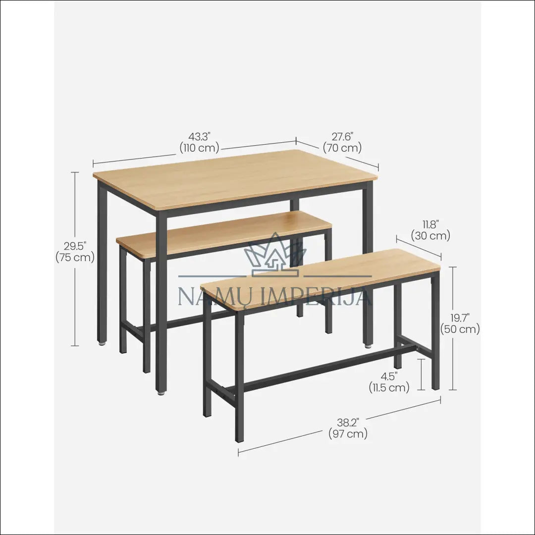 Valgomojo stalas su suolais komplektas SM434 - €111 Save 10% 100-200, __label:Pristatymas 5-14 d.d., notouch10, song,