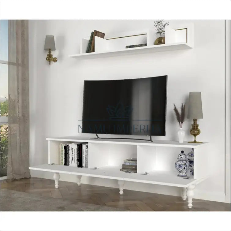 TV staliukas SI781 - €91 Save 65% 50-100, __label:Pristatymas 1-2 d.d., color-auksine, color-balta, material-mdf