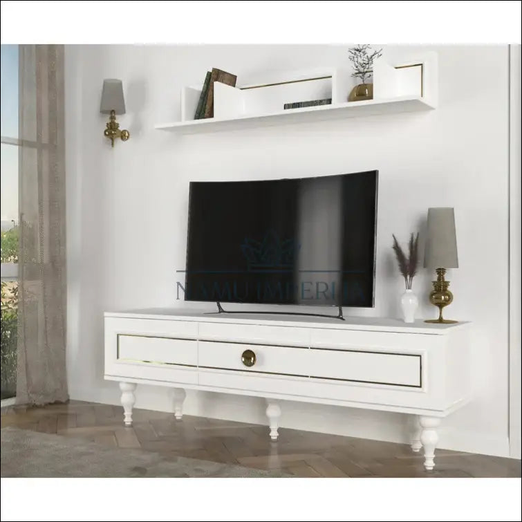 TV staliukas SI781 - €91 Save 65% 50-100, __label:Pristatymas 1-2 d.d., color-auksine, color-balta, material-mdf