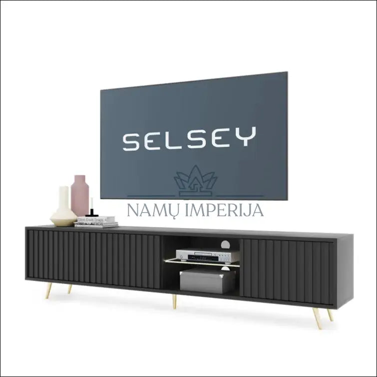 TV staliukas SI918 - €147 Save 65% 100-200, __label:Pristatymas 1-2 d.d., color-auksine, color-juoda, material-mdf