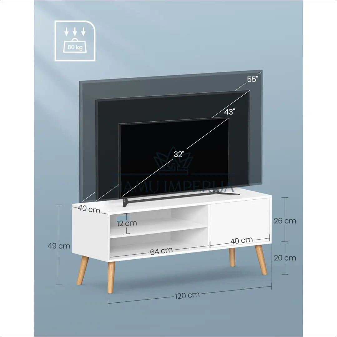 TV staliukas SM1251 - €82 Save 10% 50-100, __label:Pristatymas 5-14 d.d., notouch10, song, spalva-balta 120x40x49cm