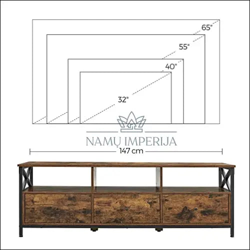 TV staliukas SM1261 - €189 Save 10% 100-200, __label:Pristatymas 5-14 d.d., notouch10, song, spalva-ruda 147x40x50cm