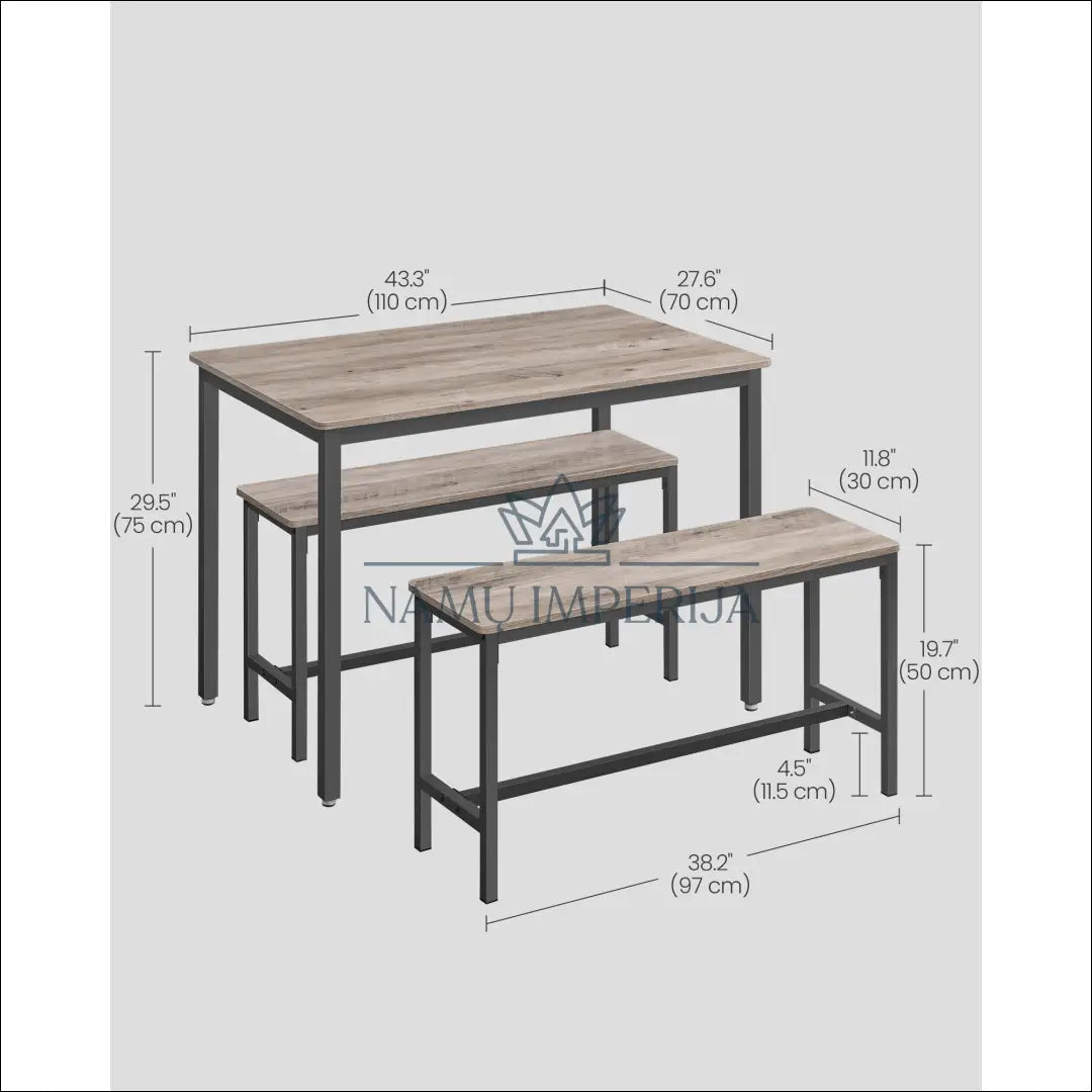 Valgomojo stalas su suolais (2 vnt) komplektas SM435 - €111 Save 10% 100-200, __label:Pristatymas 5-14 d.d.,